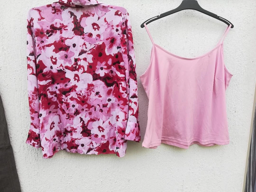Bloemenoverhemd + Roze tanktop set maat T.L-T.46/48 – photo 13